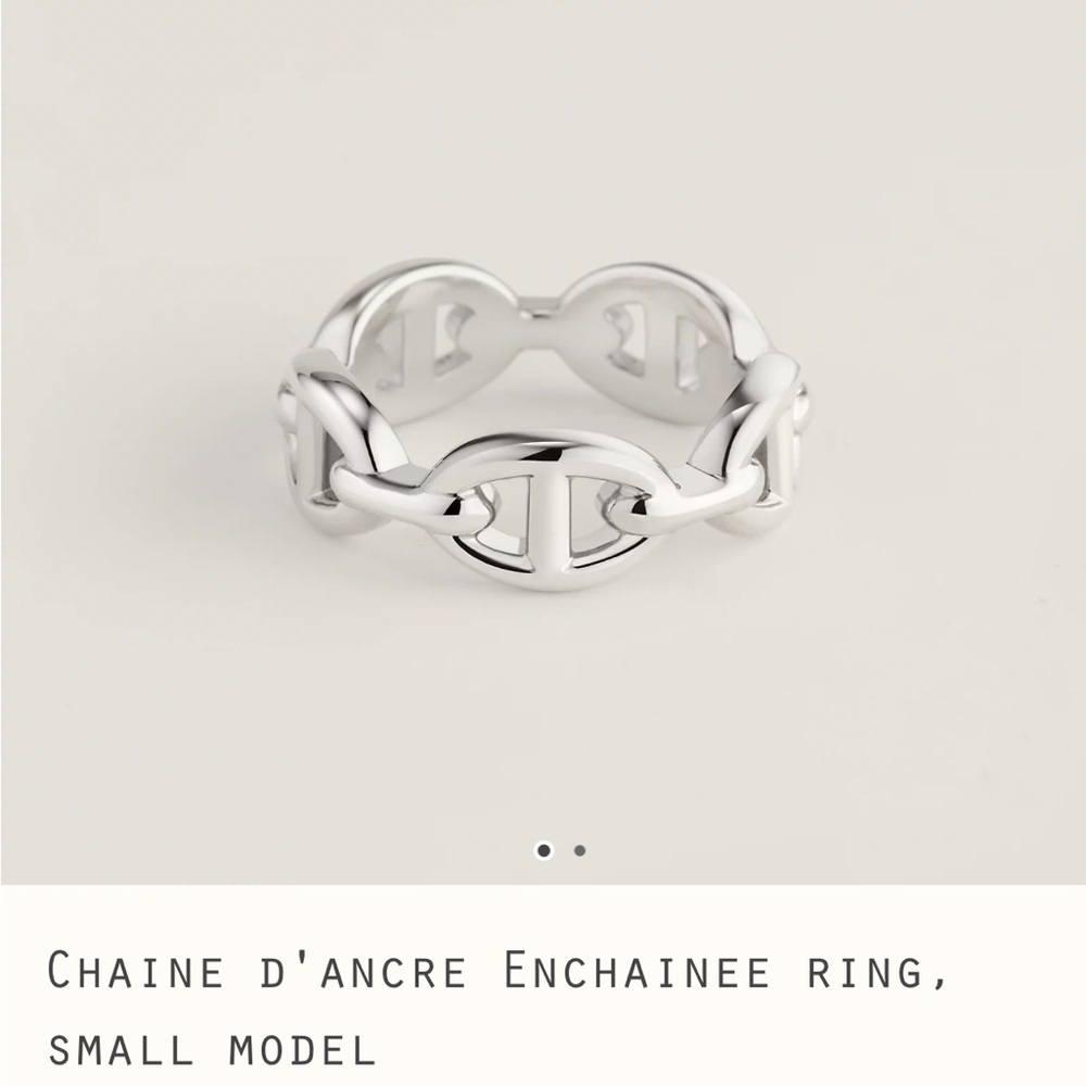 BNIB Hermès Chain D’Ancre Enchainee Ring in Silver size 48